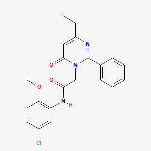 molecular formula C21H20ClN3O3 B11196752 N-(5-chloro-2-methoxyphenyl)-2-(4-ethyl-6-oxo-2-phenylpyrimidin-1(6H)-yl)acetamide 