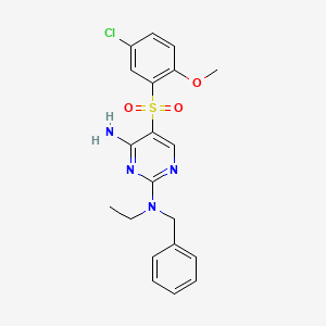 N~2~-benzyl-5-[(5-chloro-2-methoxyphenyl)sulfonyl]-N~2~-ethylpyrimidine-2,4-diamine