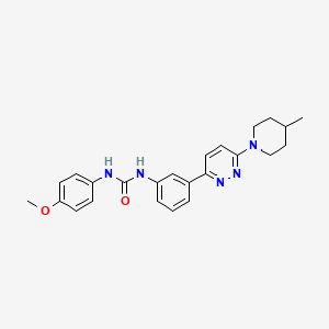 1-(4-Methoxyphenyl)-3-{3-[6-(4-methylpiperidin-1-YL)pyridazin-3-YL]phenyl}urea