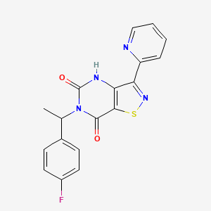 molecular formula C18H13FN4O2S B11196796 6-[1-(4-fluorophenyl)ethyl]-3-(2-pyridyl)isothiazolo[4,5-d]pyrimidine-5,7(4H,6H)-dione 