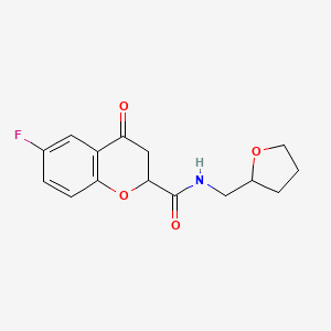 6-fluoro-4-oxo-N-(tetrahydro-2-furanylmethyl)-2-chromanecarboxamide