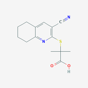 2-[(3-Cyano-5,6,7,8-tetrahydroquinolin-2-yl)sulfanyl]-2-methylpropanoic acid