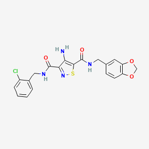 4-amino-N~5~-(1,3-benzodioxol-5-ylmethyl)-N~3~-(2-chlorobenzyl)-1,2-thiazole-3,5-dicarboxamide