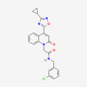 N-(3-chlorobenzyl)-2-[4-(3-cyclopropyl-1,2,4-oxadiazol-5-yl)-2-oxoquinolin-1(2H)-yl]acetamide