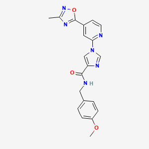 N-(4-methoxybenzyl)-1-[4-(3-methyl-1,2,4-oxadiazol-5-yl)pyridin-2-yl]-1H-imidazole-4-carboxamide