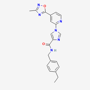 N-(4-ethylbenzyl)-1-[4-(3-methyl-1,2,4-oxadiazol-5-yl)pyridin-2-yl]-1H-imidazole-4-carboxamide