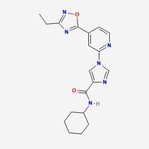 N-cyclohexyl-1-[4-(3-ethyl-1,2,4-oxadiazol-5-yl)pyridin-2-yl]-1H-imidazole-4-carboxamide