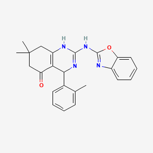 2-(1,3-benzoxazol-2-ylamino)-7,7-dimethyl-4-(2-methylphenyl)-4,6,7,8-tetrahydroquinazolin-5(1H)-one