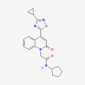 N-cyclopentyl-2-[4-(3-cyclopropyl-1,2,4-oxadiazol-5-yl)-2-oxoquinolin-1(2H)-yl]acetamide