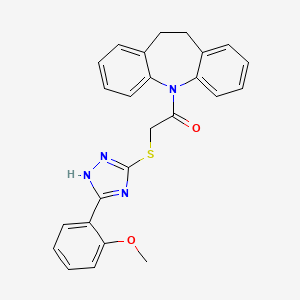 5-({[5-(2-methoxyphenyl)-4H-1,2,4-triazol-3-yl]thio}acetyl)-10,11-dihydro-5H-dibenzo[b,f]azepine