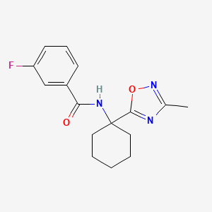 molecular formula C16H18FN3O2 B11196944 3-fluoro-N-[1-(3-methyl-1,2,4-oxadiazol-5-yl)cyclohexyl]benzamide 