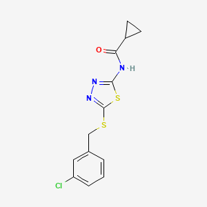 N-(5-((3-chlorobenzyl)thio)-1,3,4-thiadiazol-2-yl)cyclopropanecarboxamide