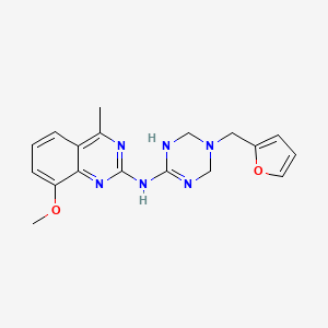 molecular formula C18H20N6O2 B11196972 N-[5-(furan-2-ylmethyl)-1,4,5,6-tetrahydro-1,3,5-triazin-2-yl]-8-methoxy-4-methylquinazolin-2-amine 