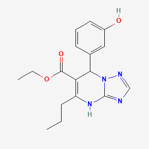 Ethyl 7-(3-hydroxyphenyl)-5-propyl-4,7-dihydro[1,2,4]triazolo[1,5-a]pyrimidine-6-carboxylate