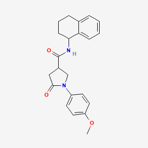 molecular formula C22H24N2O3 B11196996 1-(4-methoxyphenyl)-5-oxo-N-(1,2,3,4-tetrahydronaphthalen-1-yl)pyrrolidine-3-carboxamide 