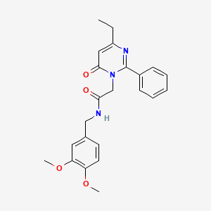 molecular formula C23H25N3O4 B11197001 N-(3,4-dimethoxybenzyl)-2-(4-ethyl-6-oxo-2-phenylpyrimidin-1(6H)-yl)acetamide 