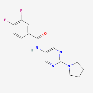 3,4-Difluoro-N-[2-(pyrrolidin-1-YL)pyrimidin-5-YL]benzamide