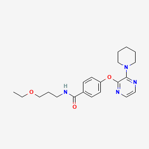 N-(3-ethoxypropyl)-4-{[3-(piperidin-1-yl)pyrazin-2-yl]oxy}benzamide