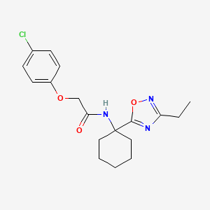 2-(4-chlorophenoxy)-N-[1-(3-ethyl-1,2,4-oxadiazol-5-yl)cyclohexyl]acetamide