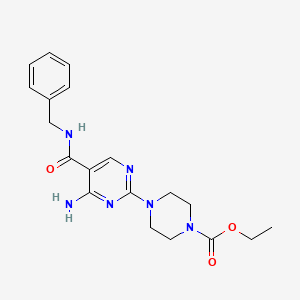 Ethyl 4-[4-amino-5-(benzylcarbamoyl)pyrimidin-2-yl]piperazine-1-carboxylate