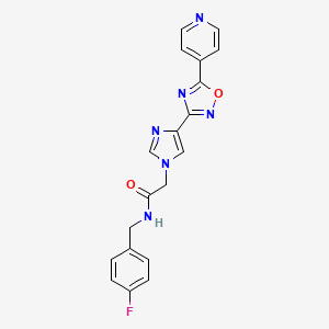 molecular formula C19H15FN6O2 B11197048 N-(4-fluorobenzyl)-2-{4-[5-(pyridin-4-yl)-1,2,4-oxadiazol-3-yl]-1H-imidazol-1-yl}acetamide 