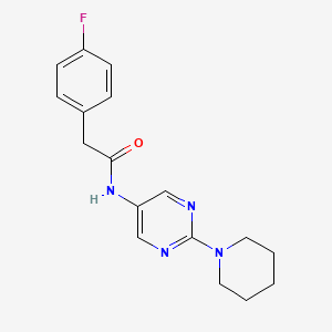 molecular formula C17H19FN4O B11197108 2-(4-Fluorophenyl)-N-[2-(piperidin-1-YL)pyrimidin-5-YL]acetamide 