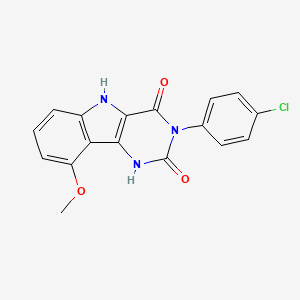 3-(4-chlorophenyl)-9-methoxy-1H-pyrimido[5,4-b]indole-2,4(3H,5H)-dione