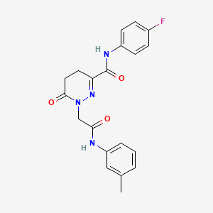 molecular formula C20H19FN4O3 B11197163 N-(4-fluorophenyl)-1-{2-[(3-methylphenyl)amino]-2-oxoethyl}-6-oxo-1,4,5,6-tetrahydropyridazine-3-carboxamide 