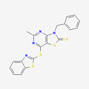 7-(1,3-benzothiazol-2-ylsulfanyl)-3-benzyl-5-methyl[1,3]thiazolo[4,5-d]pyrimidine-2(3H)-thione