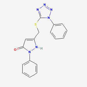 1-phenyl-3-{[(1-phenyl-1H-tetrazol-5-yl)sulfanyl]methyl}-1H-pyrazol-5-ol