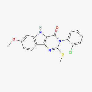 3-(2-chlorophenyl)-7-methoxy-2-(methylsulfanyl)-3,5-dihydro-4H-pyrimido[5,4-b]indol-4-one