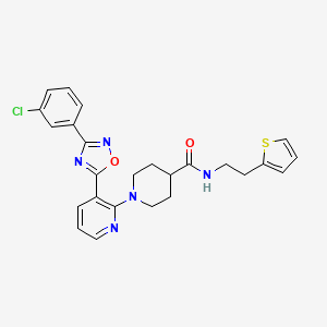 1-{3-[3-(3-chlorophenyl)-1,2,4-oxadiazol-5-yl]pyridin-2-yl}-N-[2-(thiophen-2-yl)ethyl]piperidine-4-carboxamide