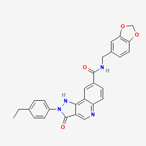 N-(benzo[d][1,3]dioxol-5-ylmethyl)-2-(4-ethylphenyl)-3-oxo-3,5-dihydro-2H-pyrazolo[4,3-c]quinoline-8-carboxamide