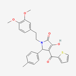 1-[2-(3,4-dimethoxyphenyl)ethyl]-3-hydroxy-5-(4-methylphenyl)-4-(thiophen-2-ylcarbonyl)-1,5-dihydro-2H-pyrrol-2-one