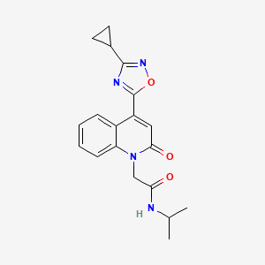 molecular formula C19H20N4O3 B11197228 2-[4-(3-cyclopropyl-1,2,4-oxadiazol-5-yl)-2-oxoquinolin-1(2H)-yl]-N-(propan-2-yl)acetamide 