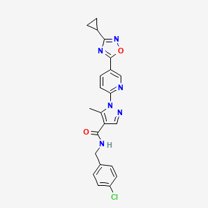 N-(4-chlorobenzyl)-1-[5-(3-cyclopropyl-1,2,4-oxadiazol-5-yl)pyridin-2-yl]-5-methyl-1H-pyrazole-4-carboxamide