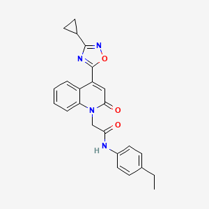 molecular formula C24H22N4O3 B11197261 2-[4-(3-cyclopropyl-1,2,4-oxadiazol-5-yl)-2-oxoquinolin-1(2H)-yl]-N-(4-ethylphenyl)acetamide 