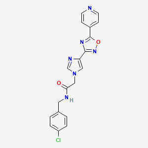 molecular formula C19H15ClN6O2 B11197271 N-(4-chlorobenzyl)-2-(4-(5-(pyridin-4-yl)-1,2,4-oxadiazol-3-yl)-1H-imidazol-1-yl)acetamide 