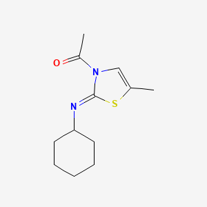 Cyclohexanamine, N-[3-acetyl-5-methyl-2(3H)-thiazolylidene]-