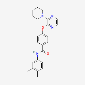 N-(3,4-dimethylphenyl)-4-{[3-(piperidin-1-yl)pyrazin-2-yl]oxy}benzamide