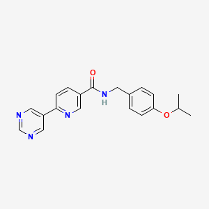 N-{[4-(Propan-2-yloxy)phenyl]methyl}-6-(pyrimidin-5-YL)pyridine-3-carboxamide