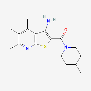 Thieno[2,3-b]pyridin-3-amine, 4,5,6-trimethyl-2-[(4-methyl-1-piperidinyl)carbonyl]-