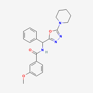 3-Methoxy-N-{phenyl[5-(piperidin-1-YL)-1,3,4-oxadiazol-2-YL]methyl}benzamide