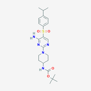 Tert-butyl [1-(4-amino-5-{[4-(propan-2-yl)phenyl]sulfonyl}pyrimidin-2-yl)piperidin-4-yl]carbamate