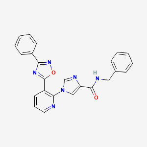 molecular formula C24H18N6O2 B11197317 N-benzyl-1-[3-(3-phenyl-1,2,4-oxadiazol-5-yl)pyridin-2-yl]-1H-imidazole-4-carboxamide 