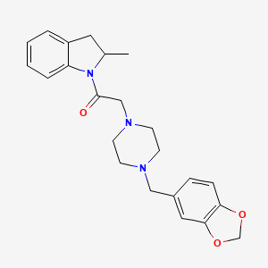 2-[4-(1,3-benzodioxol-5-ylmethyl)piperazin-1-yl]-1-(2-methyl-2,3-dihydro-1H-indol-1-yl)ethanone