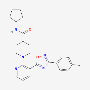 N-cyclopentyl-1-{3-[3-(4-methylphenyl)-1,2,4-oxadiazol-5-yl]pyridin-2-yl}piperidine-4-carboxamide