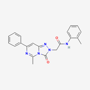 molecular formula C21H19N5O2 B11197373 2-(5-methyl-3-oxo-7-phenyl[1,2,4]triazolo[4,3-c]pyrimidin-2(3H)-yl)-N-(2-methylphenyl)acetamide 