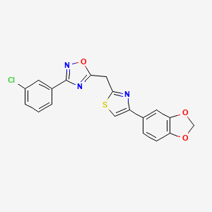 5-{[4-(1,3-Benzodioxol-5-yl)-1,3-thiazol-2-yl]methyl}-3-(3-chlorophenyl)-1,2,4-oxadiazole