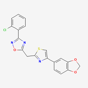 5-{[4-(1,3-Benzodioxol-5-yl)-1,3-thiazol-2-yl]methyl}-3-(2-chlorophenyl)-1,2,4-oxadiazole